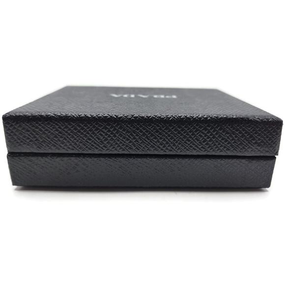 Prada Teddy Bear Keychain Purse Charm Beige Black Saffiano Leather with Crystals - Picture 9 of 11